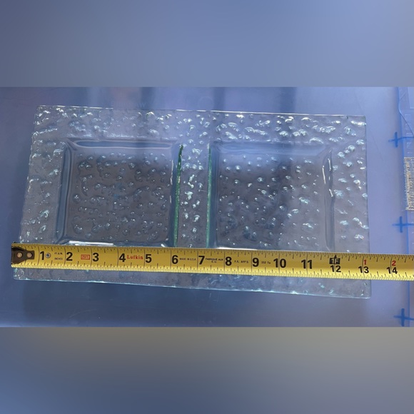 Rectangular textured glass serving dish/tray - Picture 4 of 4